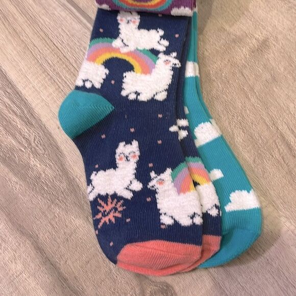 Sock it To Me 3 pack youth age 3-6 Purple and Teal Sloth, Llama and Cloud Socks - Picture 7 of 9